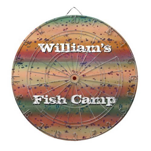 Rainbow Trout  Pattern with Name Fishermans Dart Board