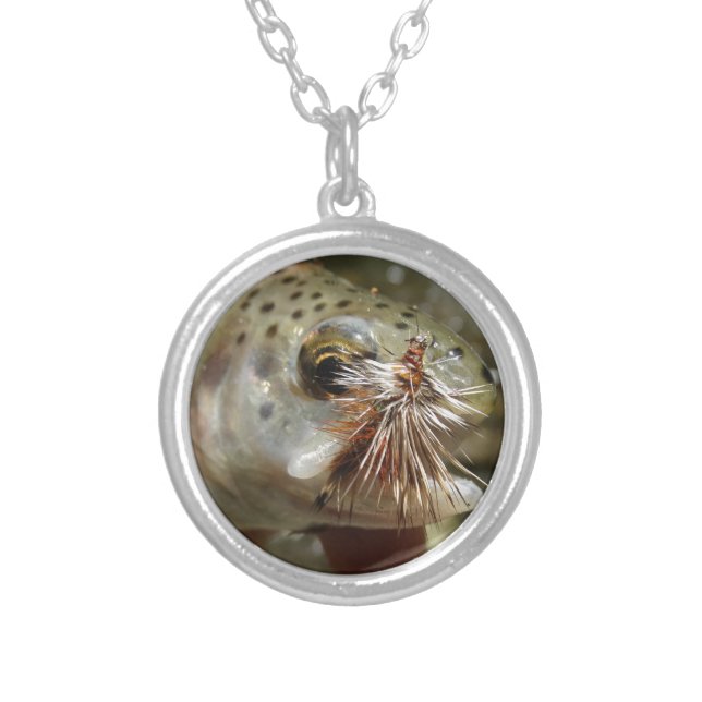 Rainbow Trout photo Silver Plated Necklace (Front)