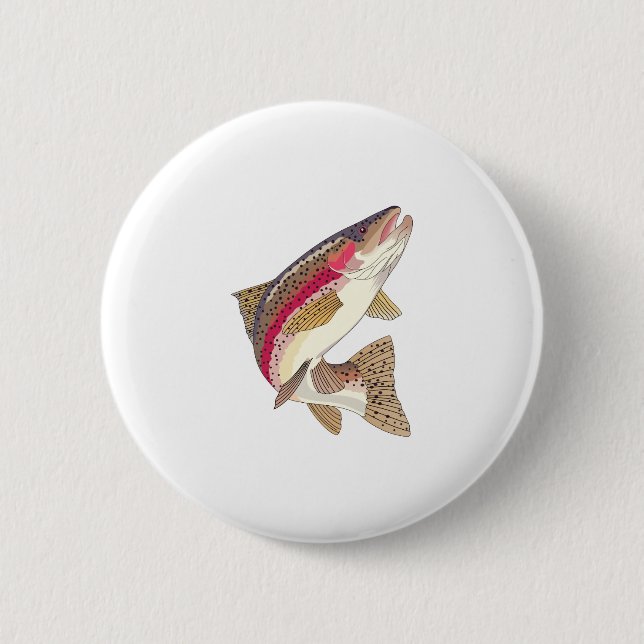 RAINBOW TROUT PINBACK BUTTON (Front)