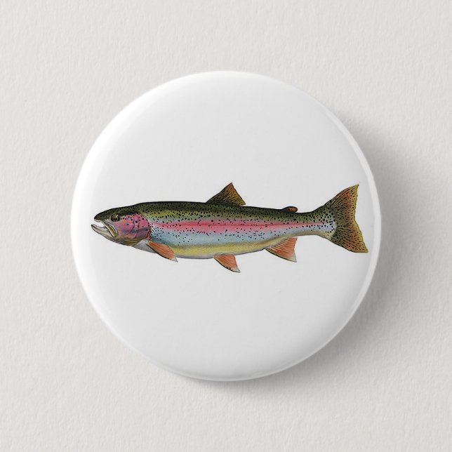 Rainbow Trout Pinback Button (Front)