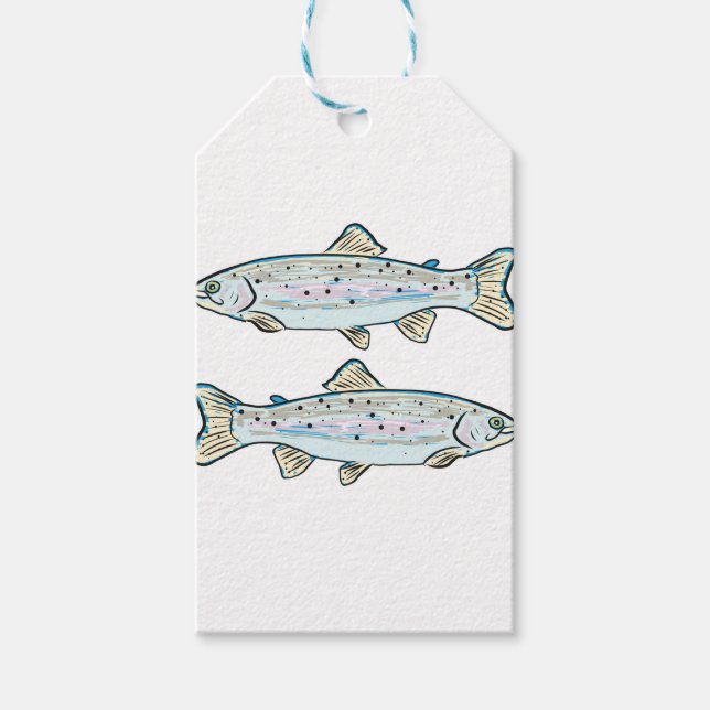 Rainbow Trout Sketch Gift Tags (Front)