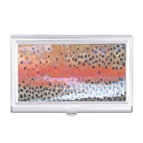 Rainbow Trout Skin Abstract Pattern Business Card Case