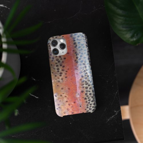 Rainbow Trout Skin Abstract Pattern iPhone 15 Pro Case