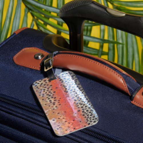 Rainbow Trout Skin Abstract Pattern Luggage Tag