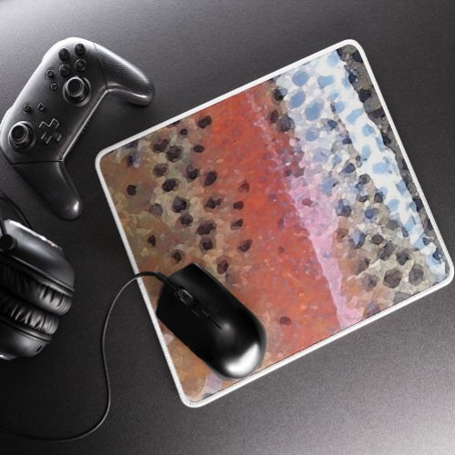 Rainbow Trout Skin Abstract Pattern Mouse Pad