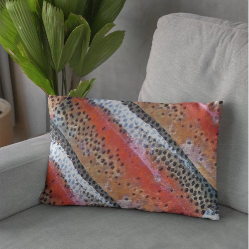 Rainbow Trout Skin Abstract Pattern Printed Accent Pillow