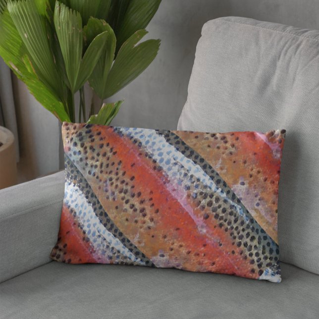 Rainbow Trout Skin Abstract Pattern Printed Accent Pillow (Creator Uploaded)