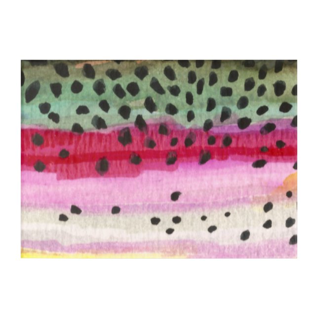 Rainbow Trout Skin Acrylic Print (Front)