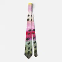 Vintage Trout Flies Fly Fishing Theme Pattern Neck Tie