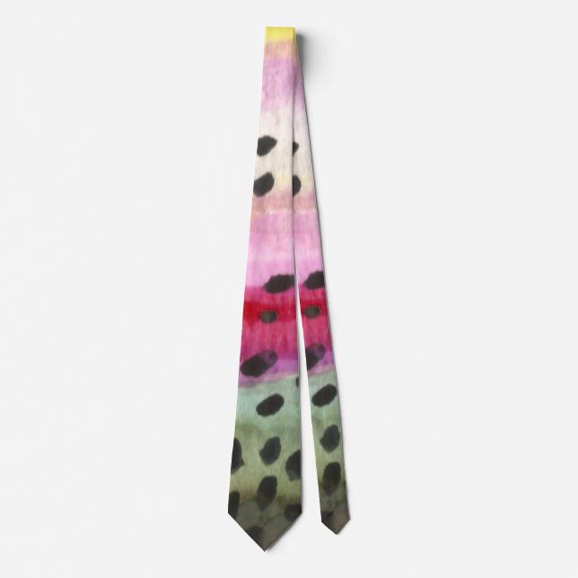 Rainbow Trout Skin Fishing Fisherman's Neck Tie (Front)