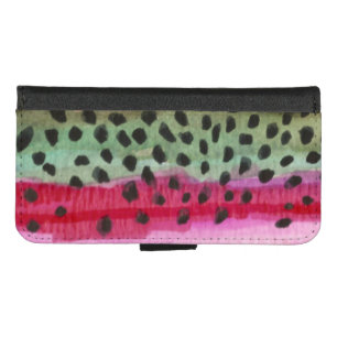 Rainbow Trout Skin Fly Fishing Anglers iPhone 8/7 Wallet Case