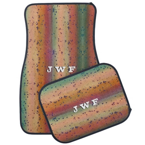 Rainbow Trout Skin Spotted Pattern With Monogram Car Floor Mat