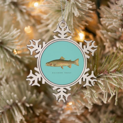 Rainbow Trout Snowflake Framed Ornament