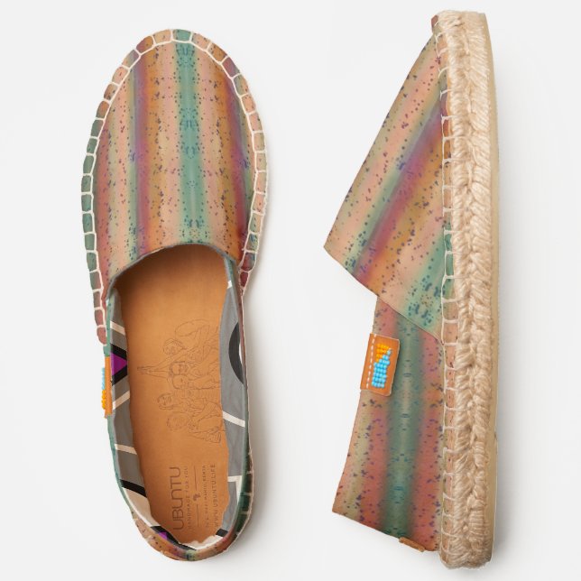 Rainbow Trout Striped Speckled Fishermen's Pattern Espadrilles (Side)