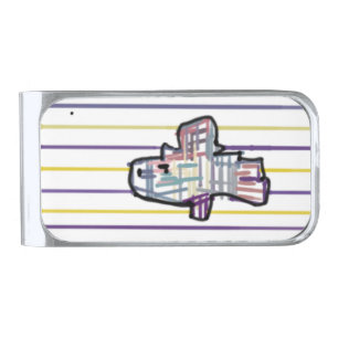 Rainbow trout summer silver finish money clip