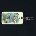Rainbow Trout Swimming Luggage Tag<br><div class="desc">Three Rainbow Trout Swimming swimming with lure and mayfly.</div>
