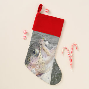 Rainbow Trout Fly Fishing Large Christmas Stocking