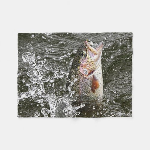 Rainbow Trout Takes The Bait Fleece Blanket