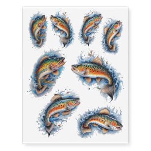 Rainbow Trout Temporary Tattoos
