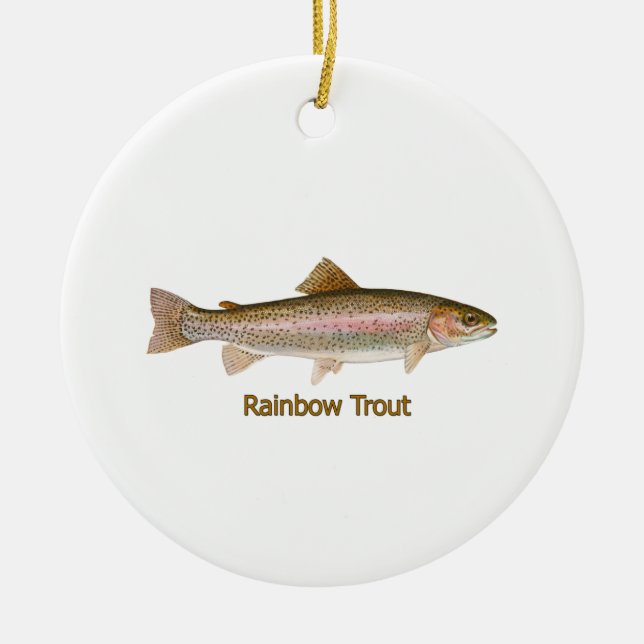Rainbow Trout (titled) Ceramic Ornament (Front)