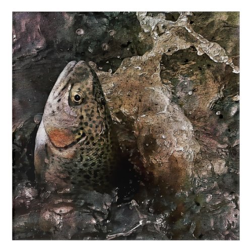 Rainbow Trout Turbulent Waters Photographic Art