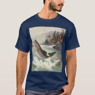 Rainbow Trout, Vintage Fisherman Fishing for Fish T-Shirt