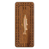 Rainbow Trout Wood Cribbage Board (Front Vertical)
