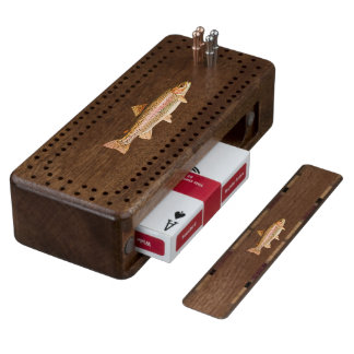 Rainbow Trout Wood Cribbage Board