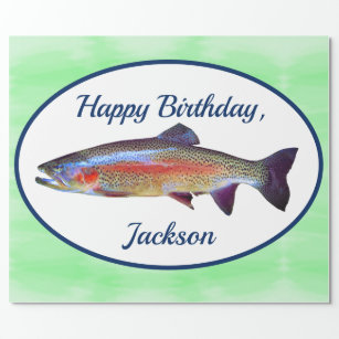 Rainbow Trout Jumping of Fly Fishing Lure Wrapping Paper