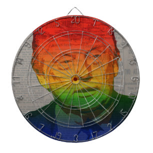 Rainbow Trump Dartboard With Darts