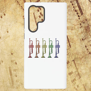 Rainbow Trumpet Lineup Brass Instrument Musician Samsung Galaxy S22 Ultra Case