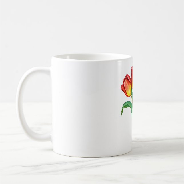 Rainbow Tulip Mug – Colorful Flower (Left)