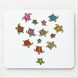 Rainbow Turtle Heart Mousepad