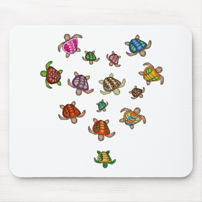 Rainbow Turtle Heart Mousepad (Front)