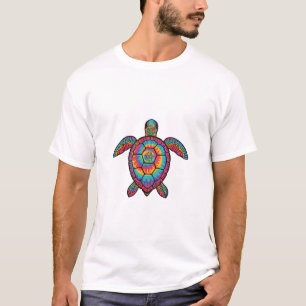 Rainbow Turtle in Batik Style T-Shirt