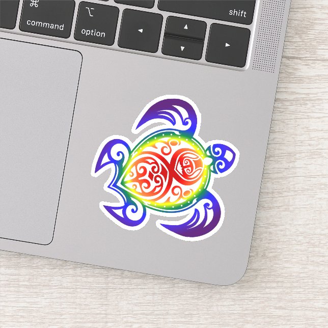 Rainbow Turtle Pride Sticker (Detail)