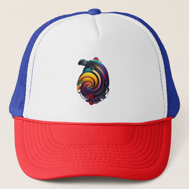Rainbow Turtle Trucker Hat (Front)