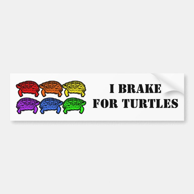 Rainbow Turtles Bumper Sticker (Front)