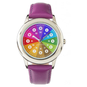 Rainbow Tutor Clock 12 hours display Watch