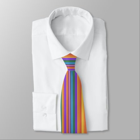 Rainbow Tutti Fruiti Striped Necktie