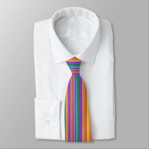 Rainbow Tutti Fruiti Striped Necktie