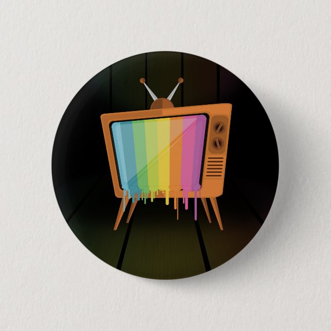 Rainbow TV Button (Front)