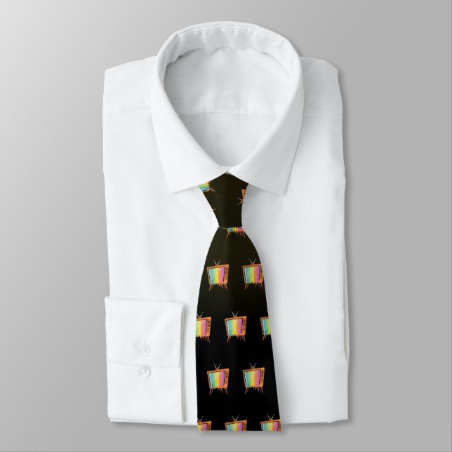 Rainbow TV Neck Tie (Tied)
