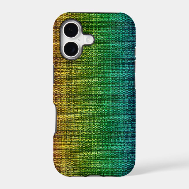 Rainbow Tweed Fabric Look Patterned Iphone Case (Back)