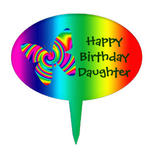Rainbow Twirl Butterfly: Rainbow Cake Topper
