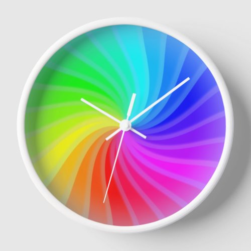 Rainbow Twirl  Clock