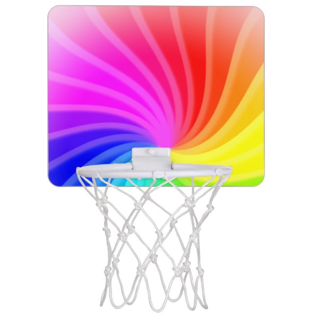 Rainbow Twirl Mini Basketball Hoop (Front)