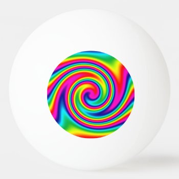 Rainbow Twirl Ping-pong Ball by GardenOfLife at Zazzle
