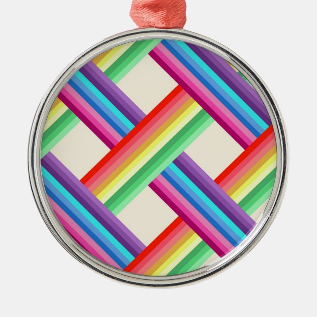 Rainbow Twist Metal Ornament (Front)