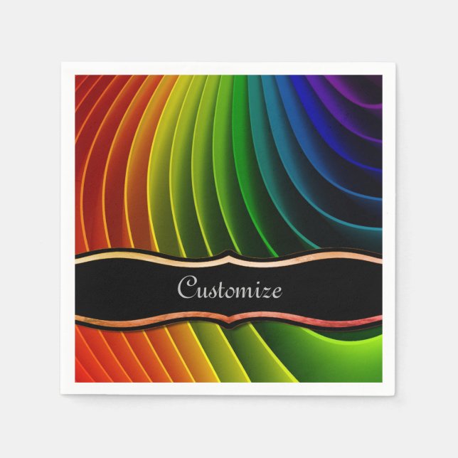 Rainbow Twist Party Napkins (Front)